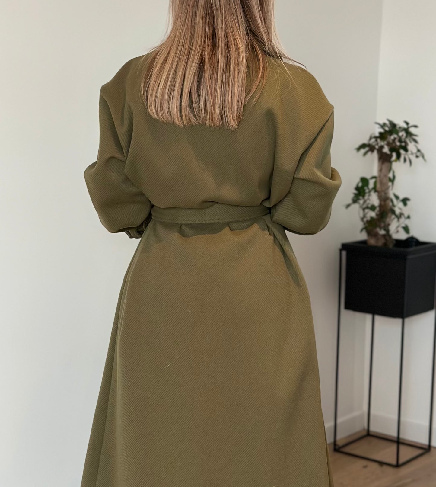 Manteau Léa Kaki avec ceinture